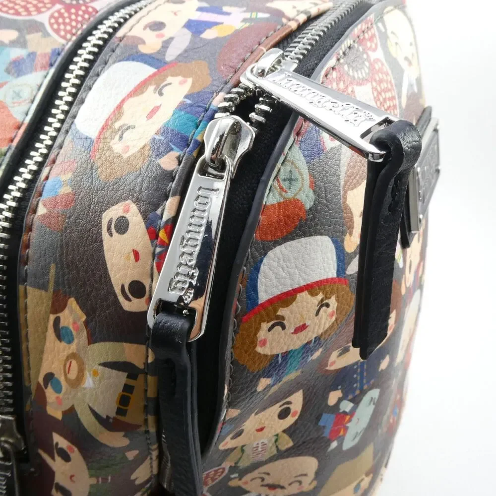 Loungefly Stranger Things Characters Chibi All Over Print Mini Backpack Excellen